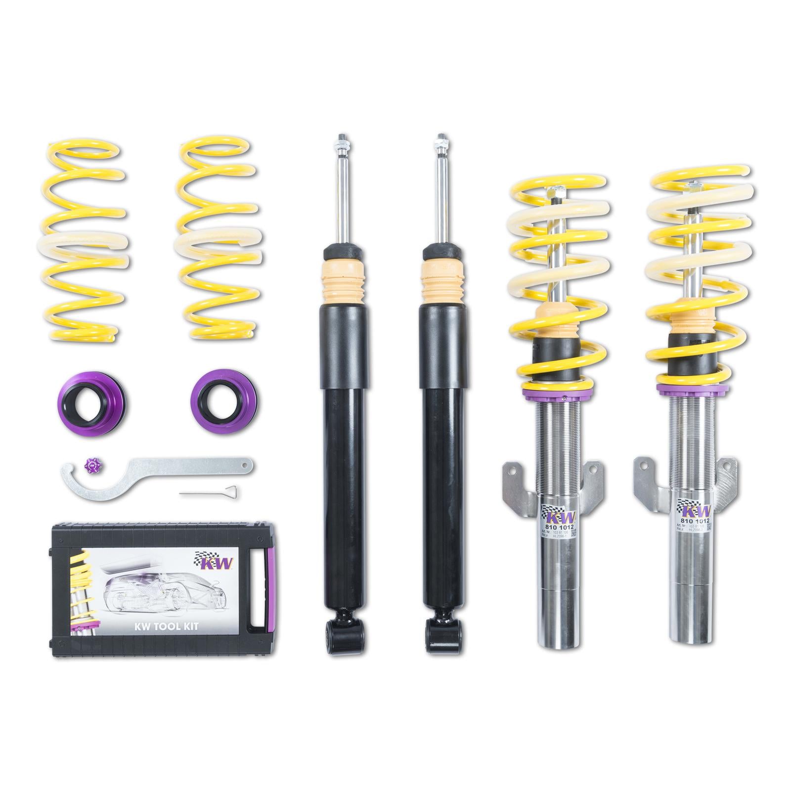Койловер підвіски V1 inox — SEAT IBIZA Mk V (KJ1, KJG), SKODA FABIA IV (PJ3), VW POLO VI (AW, AW1, BZ1) (1.0…1.6 TDI)