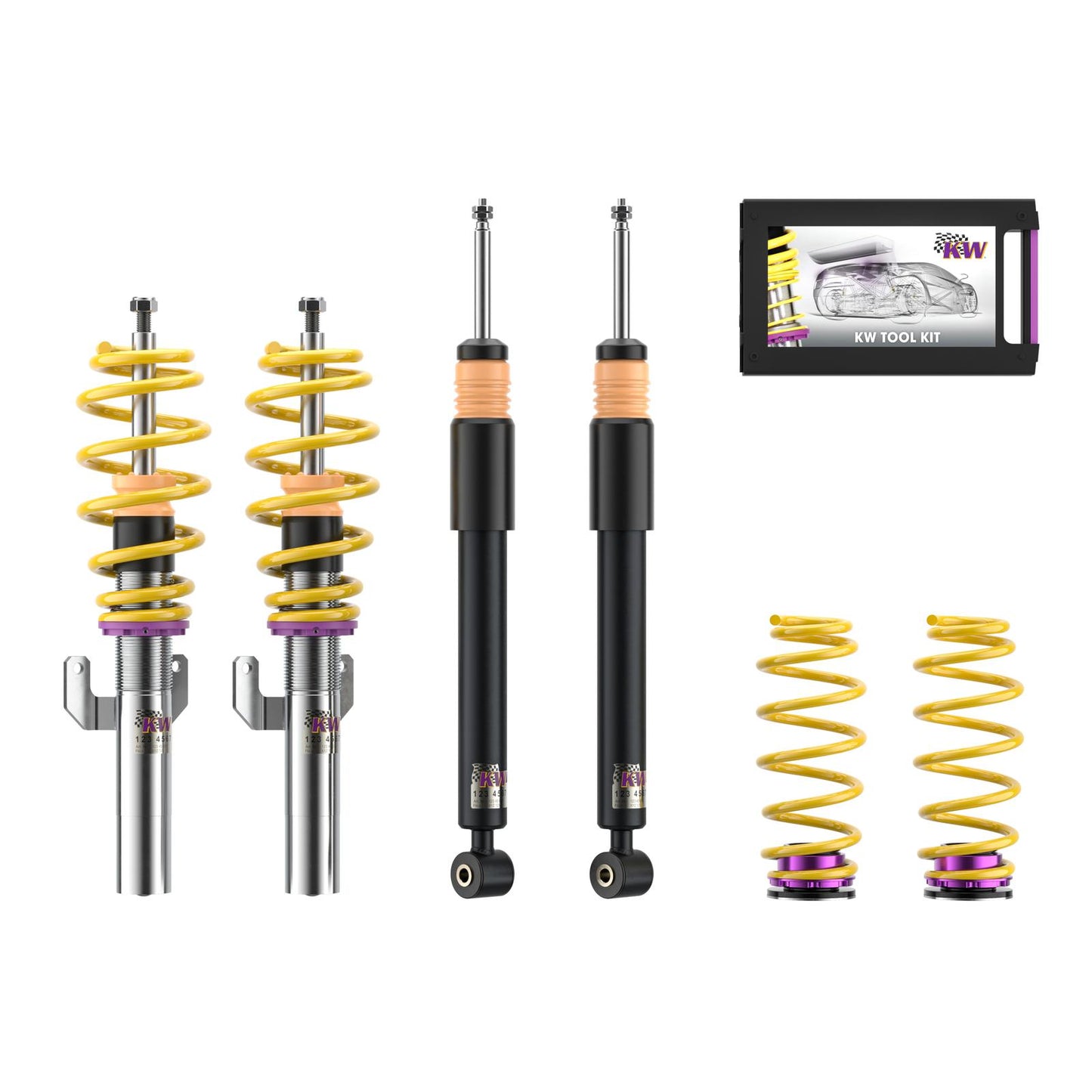 Койловер підвіски V1 inox — AUDI A1 Sportback (GB) GBA, SKODA SCALA (NW), VW POLO VI (AW, AW1, BZ1) (1.0 TSI…GTI)